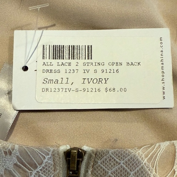 NWT Elegant Ivory Lace Backless  Mini Dress. Small - Picture 4 of 6